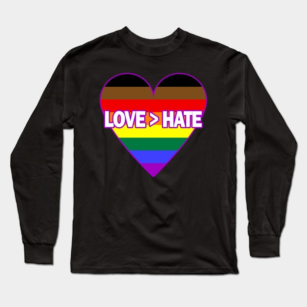 Love Is Greater Than Hate (Philly Pride) Long Sleeve T-Shirt by Zogar77